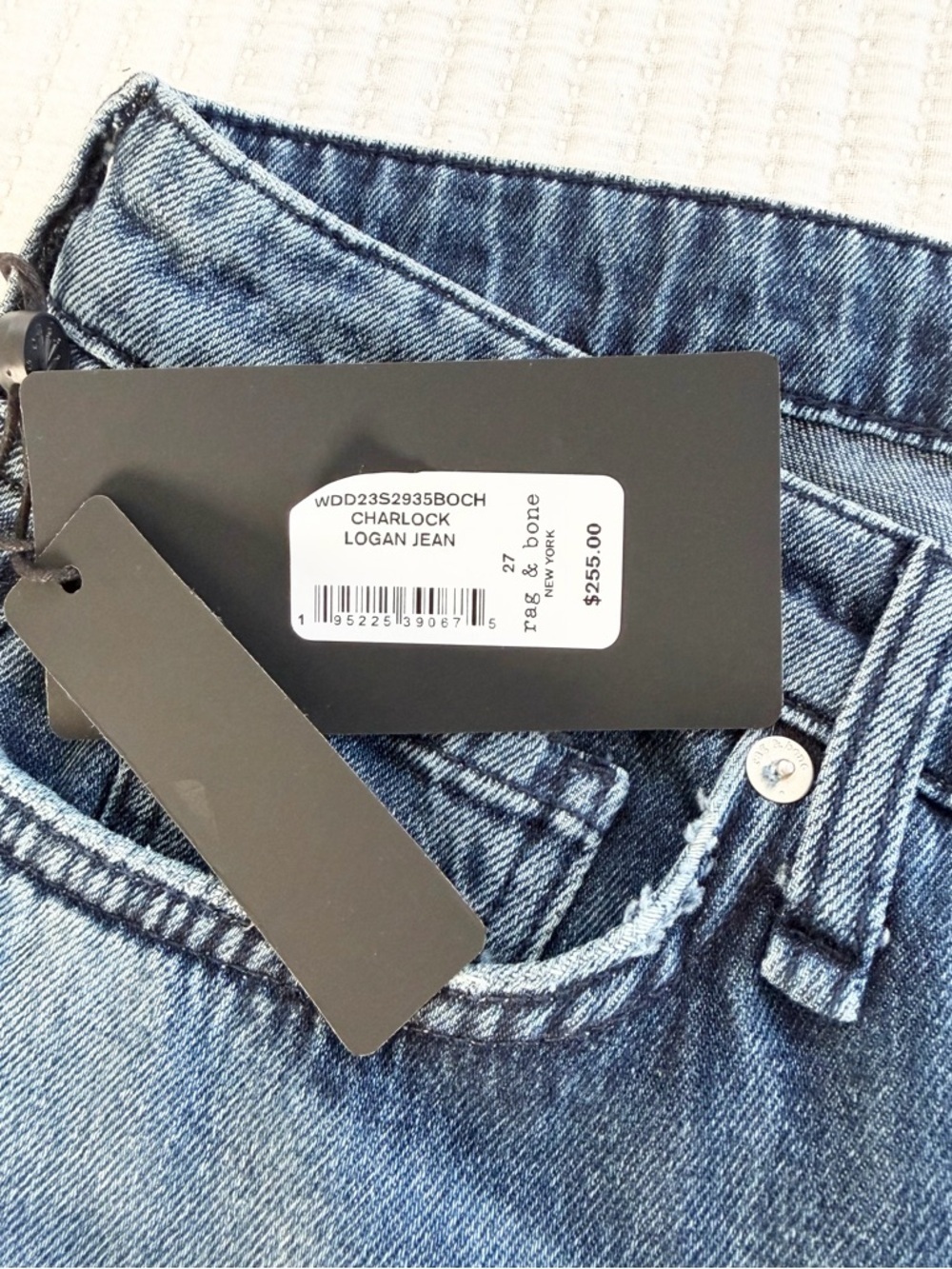 rag & bone Logan Mid Rise Wide Leg Jeans in Charlock NWT - Picture 7 of 12